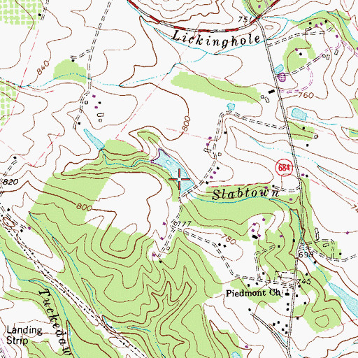 Topographic Map of Whites Dam, VA