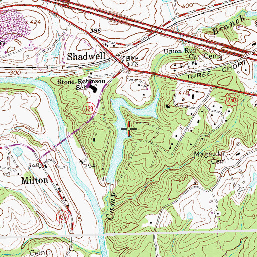 Topographic Map of Hurtts Pond, VA