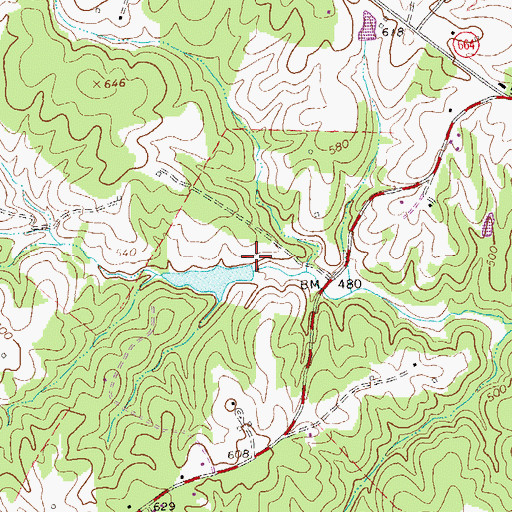 Topographic Map of Huckles Dam, VA