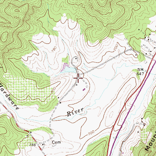 Topographic Map of Wieboldts Dam, VA