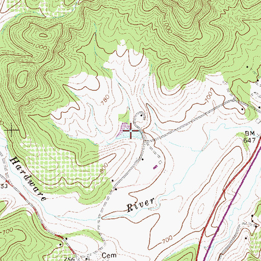 Topographic Map of Ruddocks Pond, VA