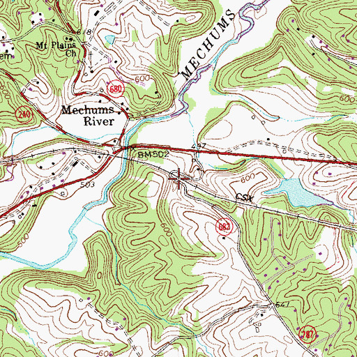 Topographic Map of Bermbergers Dam, VA