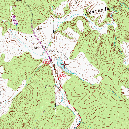 Topographic Map of Allens Pond, VA