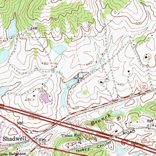 Topographic Map of Grahams Pond, VA