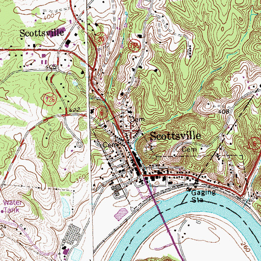 Topographic Map of Mink Creek Dam, VA