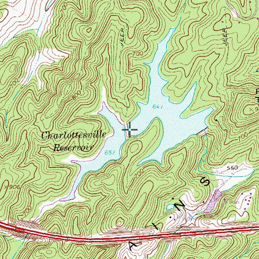 Topographic Map of Upper Ragged Mountain Dam Number One, VA