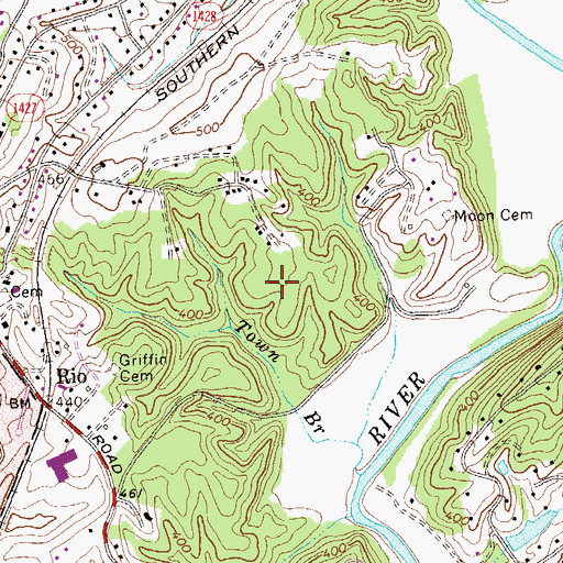 Topographic Map of Northfields Dam, VA