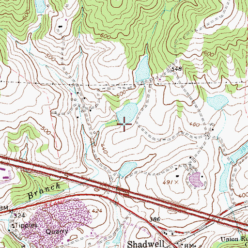 Topographic Map of Edgehill Farm Dam Number Two, VA