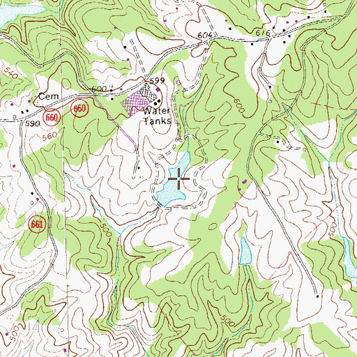Topographic Map of Camp Faith Lake, VA