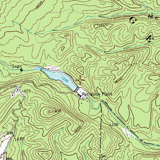 Topographic Map of Clifton Forge Lower Dam, VA