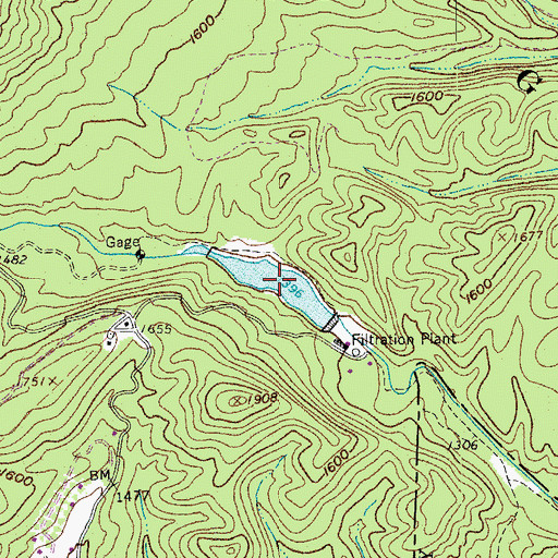Topographic Map of Clifton Forge Reservoir, VA