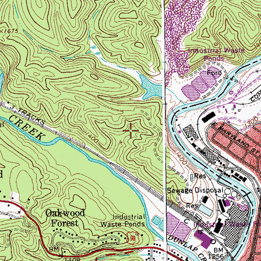 Topographic Map of Westvaco Number Two Flyash Lagoon, VA