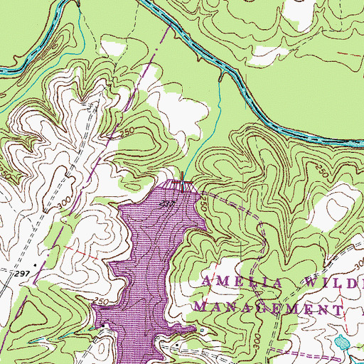Topographic Map of Amelia Dam, VA