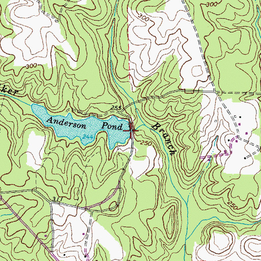 Topographic Map of Andersons Dam, VA