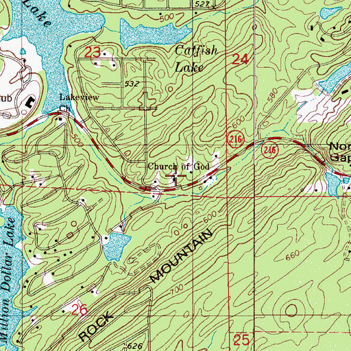 Topographic Map of Church of God, AL