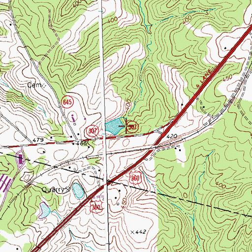 Topographic Map of Sanderson Dam, VA