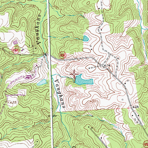 Topographic Map of Manns Dam, VA