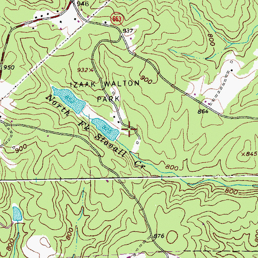 Topographic Map of Izaak Walton Dam, VA