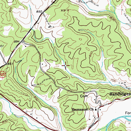 Topographic Map of Mays Dam, VA