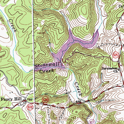 Topographic Map of Buffalo River Dam Number Three, VA