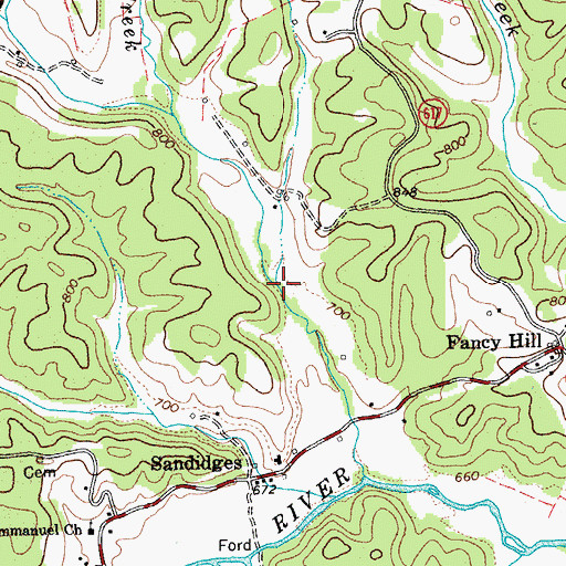 Topographic Map of Buffalo River Dam Number Two, VA