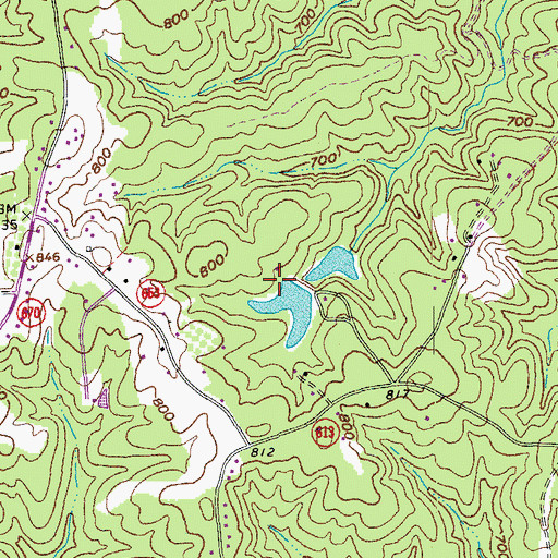 Topographic Map of Wennings Dam, VA