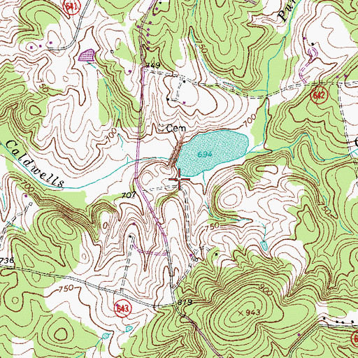 Topographic Map of East Fork Falling River Number 15 Dam, VA