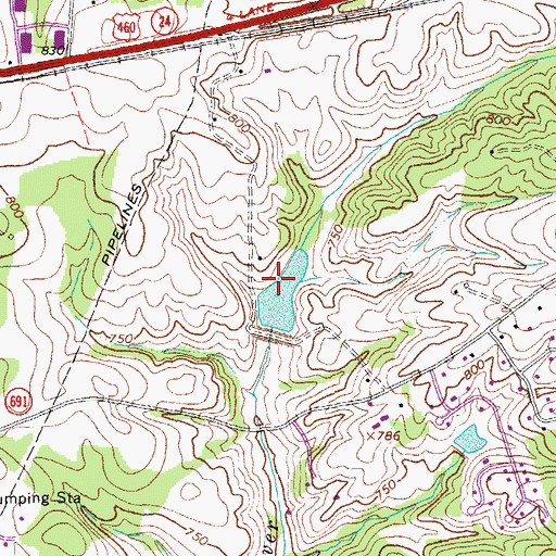 Topographic Map of East Fork Falling River Number 21 Dam, VA