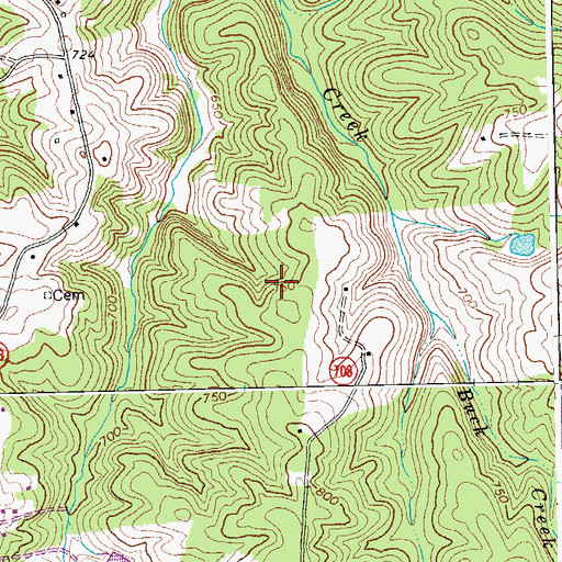 Topographic Map of Lawsons Pond, VA