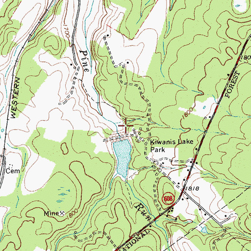Topographic Map of South River Number Four Dam, VA