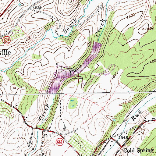 Topographic Map of Upper Wallace Dam, VA