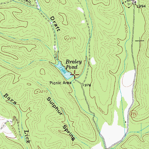 Topographic Map of Braley Dam, VA