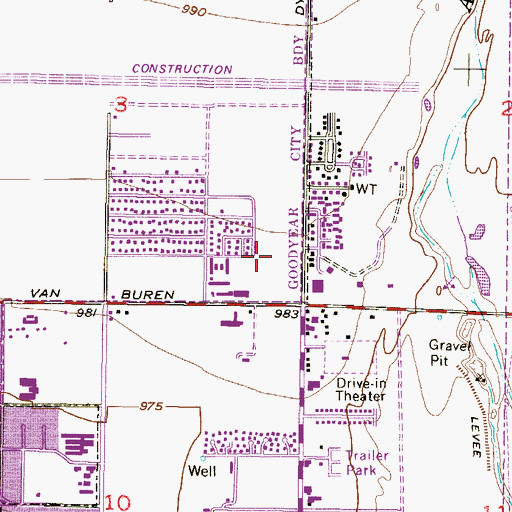 Topographic Map of Parque de Paz, AZ