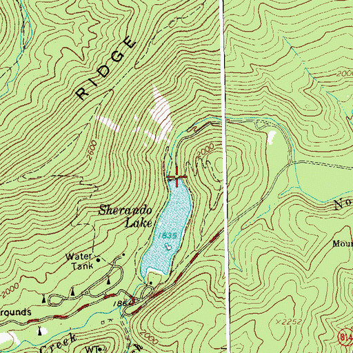 Topographic Map of Sherando Dam, VA
