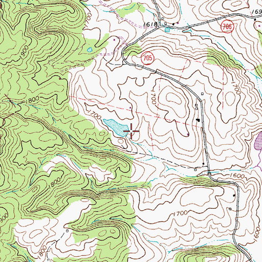 Topographic Map of Wood Dam, VA