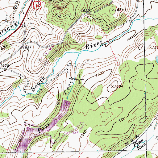 Topographic Map of Lower Wallace Dam, VA