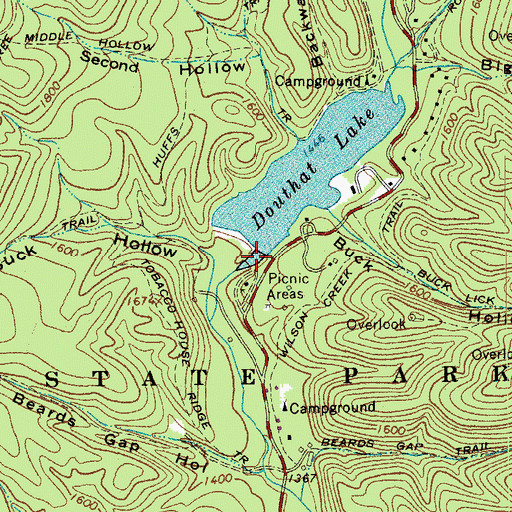 Topographic Map of Douthat Dam, VA