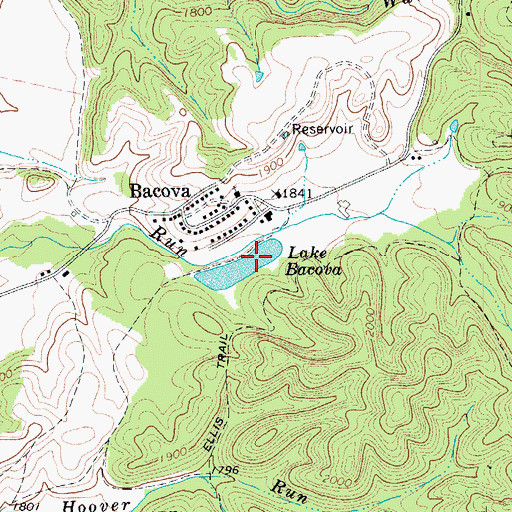 Topographic Map of Lake Bacova Dam, VA
