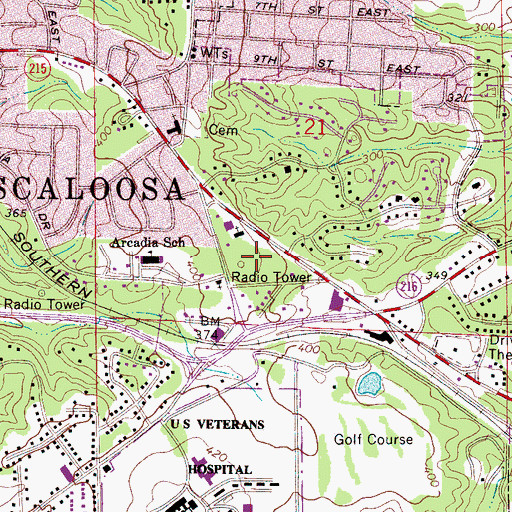 Topographic Map of Woodhaven Church of the Nazarene, AL