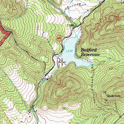 Topographic Map of Bedford Dam, VA