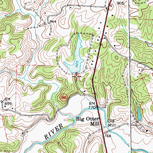 Topographic Map of Spring Hill Lake Dam, VA