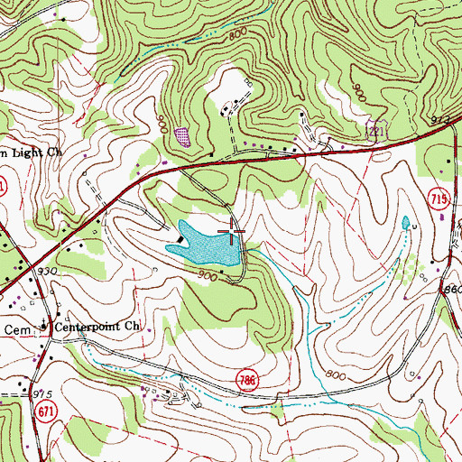 Topographic Map of Markham Dam, VA
