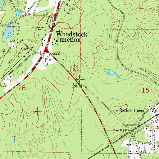 Topographic Map of Grace Bible Church, AL