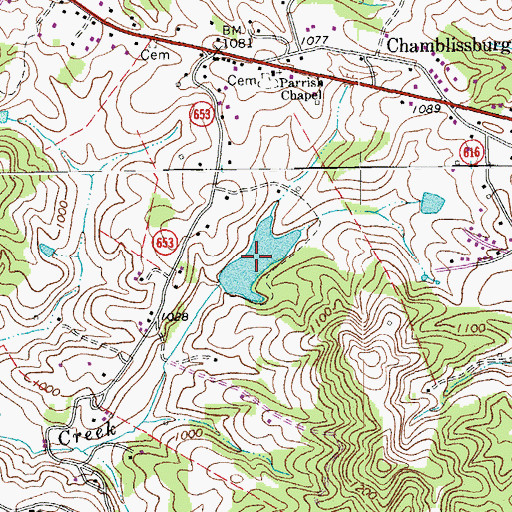 Topographic Map of Holdrens Dam, VA