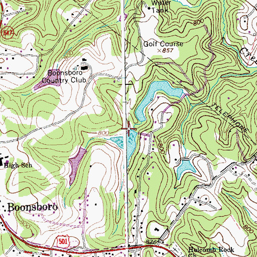 Topographic Map of Horners Dam, VA