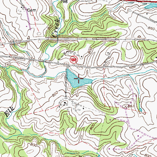 Topographic Map of Old Elkton Lake, VA