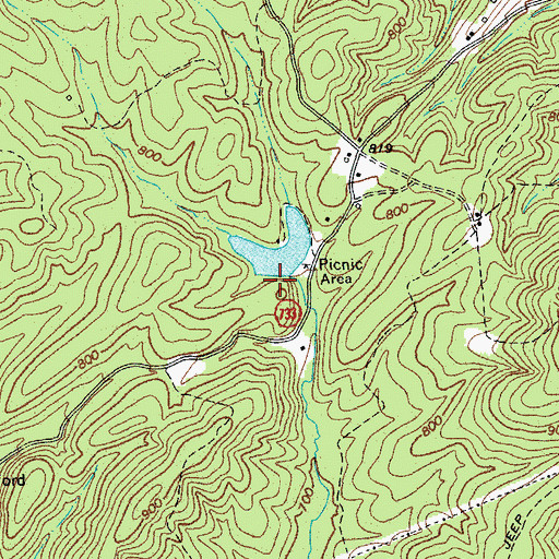 Topographic Map of Meyer Dam, VA