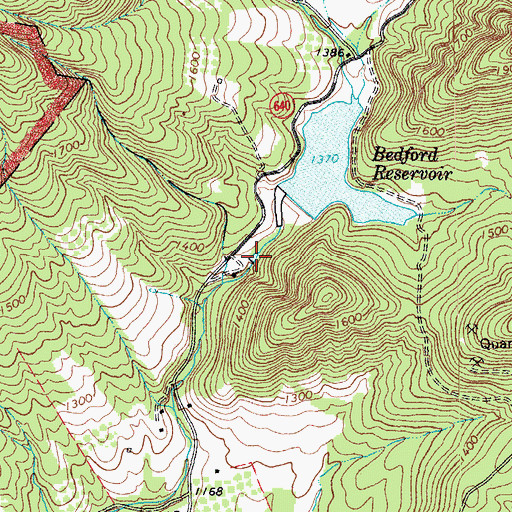 Topographic Map of Old Bedford City Dam, VA