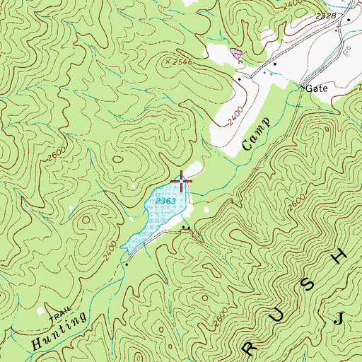 Topographic Map of Hunting Camp Dam, VA