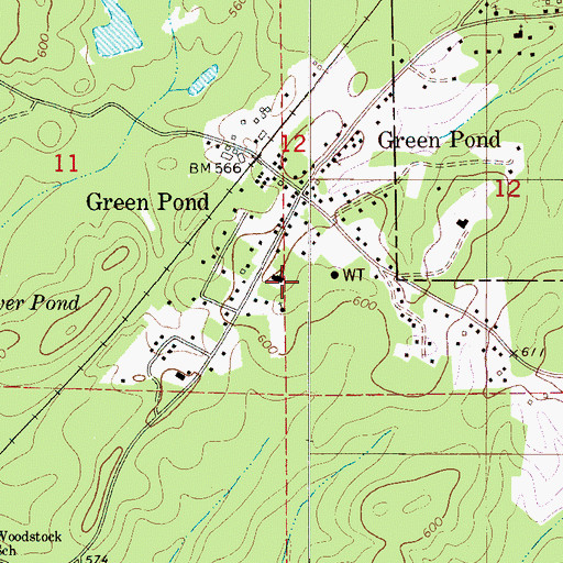Topographic Map of Green Pond Christian School, AL